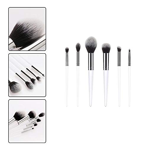 WeiMay Pinceles de maquillaje Juego de 6 piezas Pincel cosmético de alta gama Base en polvo Rubor Sombra de ojos Material de nylon Juego de pinceles de maquillaje profesional Herramientas