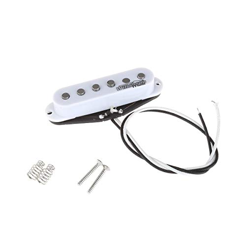 Wilkinson Juego de pastillas de bobina simple Alnico V de tono vintage para guitarra estilo Strat, blanco