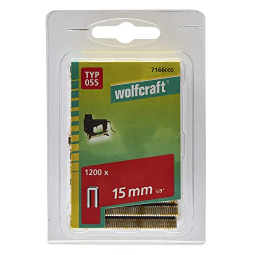 Wolfcraft 7166000 7166000-1200 Grapas de Lomo Estrecho, Tipo 055, 100 x 50 x 50 cm, Set de 1200 Piezas