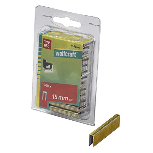 Wolfcraft 7166000 7166000-1200 Grapas de Lomo Estrecho, Tipo 055, 100 x 50 x 50 cm, Set de 1200 Piezas