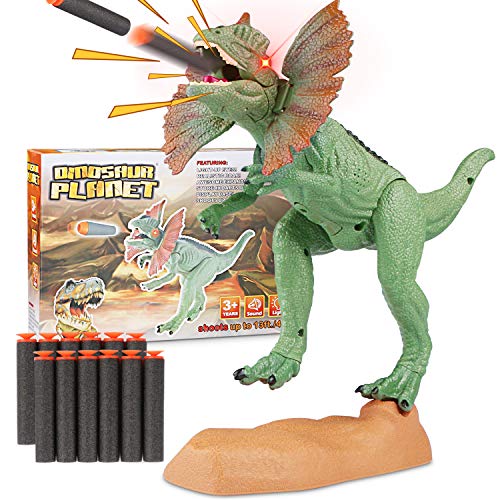 WOSTOO Juego de Dinosaurios, Catapult Boca Dinosaur Toy Realistic Jurassic Dinosaur Green con Ojos Brillantes, Sonidos y para niños pequeños Niños niñas