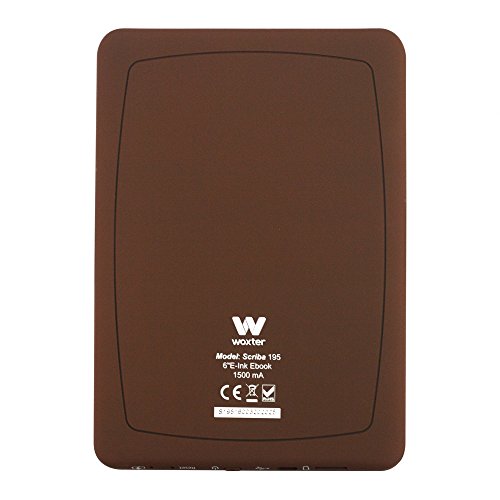 Woxter E-Book Scriba 195 Chocolate- Lector de Libros electrónicos 6" (1024x758, E-Ink Pearl Pantalla más Blanca, EPUB, PDF) Micro SD, Guarda más de 4000 Libros, Textura engomada, Color Chocolate