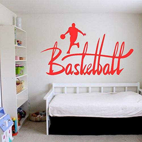 wZUN Calcomanía de caligrafía de Texto de Baloncesto Arte de Pared Baloncesto Deportes hogar y cancha de Baloncesto decoración de Gimnasio extraíble 57X34 cm