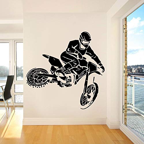 wZUN Etiqueta de la Pared de la Motocicleta Estilo de Dibujos Animados Vinilo Pared calcomanía Dormitorio Techo Armario decoración del hogar 28X28 cm