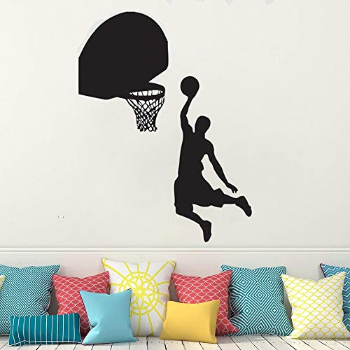 wZUN Pegatinas de Vinilo Deportivas calcomanías de Pared de Baloncesto para niños decoración de la Pared de la habitación Mural de Arte de Pared extraíble 50X67cm