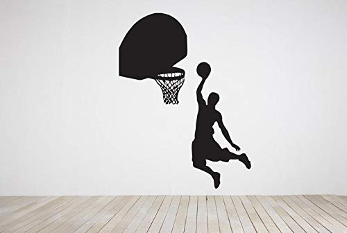 wZUN Pegatinas de Vinilo Deportivas calcomanías de Pared de Baloncesto para niños decoración de la Pared de la habitación Mural de Arte de Pared extraíble 50X67cm