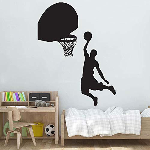 wZUN Pegatinas de Vinilo Deportivas calcomanías de Pared de Baloncesto para niños decoración de la Pared de la habitación Mural de Arte de Pared extraíble 50X67cm