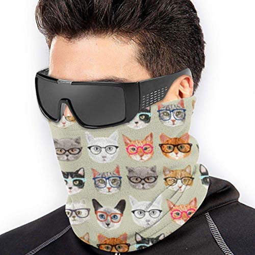 XaMiner Espectaculares Gatos Cara Bufanda Bandanas Cuello Polaco Pasamontañas Diadema Bufanda Tubo Headwrap Calentador de Cuello para Deportes de Polvo