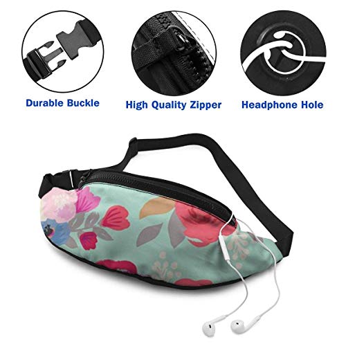 XCNGG Bolso de cintura corriente bolso de cintura de ocio bolso de cintura bolso de cintura de moda Bright Flowers Fanny Packs for Women and Men Waist Bag Adjustable Belt for Outdoors Workout, Traveli