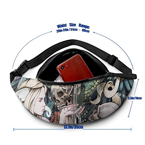 XCNGG Bolso de la Cintura del Ocio Bolso Que acampa Bolso del montañismo Waist Pack Bag for Men&Women, Akita Inu Dog Utility Hip Pack Bag with Adjustable Strap for Workout Traveling Casual Running