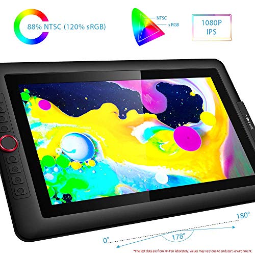 XP-PEN Artist 15.6 Pro Tableta Gráfica Dibujo, 15.6” HD IPS Pantalla Gráfica Digital con Función de Inclinación, 8 Teclas Personalizables y 1 Dial Roja, Aplicación de Dibujo Gratuita como Artrage 5