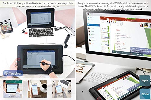 XP-PEN Artist 15.6 Pro | Tableta Gráfica15.6 Pulgadas HD IPS | Lápiz P05R con Función de Inclinación | 8 Teclas de Atajo y 1 Dial Roja | Viene con el Último Software de OpenCanvas 7 o ArtRage 5