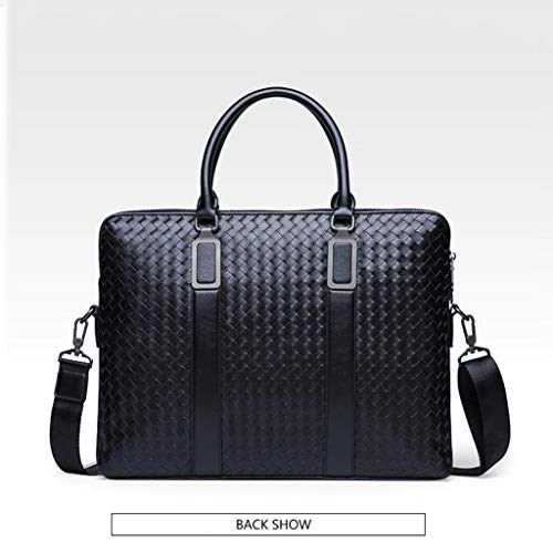 YANHUA Maletín 14 Pulgadas portátil Bolso, Bolso de totalizador Bolsa de Mensajero Bandolera Hombro Bolsas para Hombres Escuela Oficina Negocio Trabajo Empleo Superior-manija Bolsa Negro