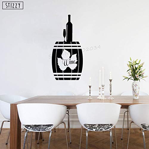 yaoxingfu Etiqueta de la Pared Creativa Alcohol Barril Botella Vinilo Cocina Pegatinas de Pared Vino de UVA Diseño Moderno Regalo Ventana Arte Decoración Blanco 57x119cm