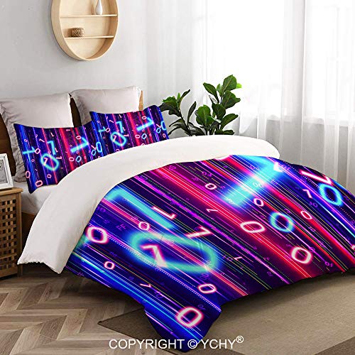 YCHY Proceso de Transferencia de Datos binarios Big Stream 3 PC Juego de Cama con 2 dormitorios Decorativos para el Calentamiento de la casa - 200 x 200 cm