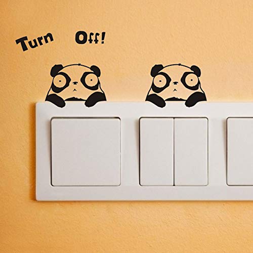 YIDALAO Pegatinas de pared Cute Cartoon Big Eye Panda Switch Sticker Room Wall Glass Decoration Pegatinas Gratis