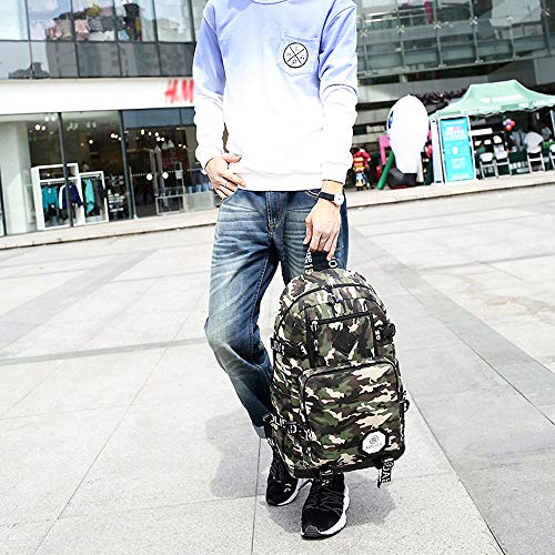 YMXLJJ Mochilas Escolares Impermeables de Camo, Mochila para Viajes al Aire Libre Que Acampa, Bolsa para Computadora Portátil de Gran Capacidad