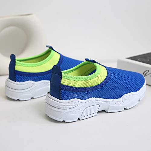 YWLINK NiñOs NiñAs Zapatos, Malla Colores Mezclados Zapatillas Casual Zapatos Al Aire Libre MontañIsmo Corriendo Moda Casual Antideslizante Transpirable Fiesta Regalo(Azul,34EU)