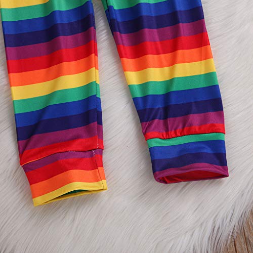 YWLINK♥NiñOs Bebé NiñA Bling Arco Iris Pantalones A Rayas Leggings Medias Mezcla De Algodon Moda Casual Pantalones Deportivos CóModo Ropa De NiñOs Regalo del DíA De Miembro(Multicolor,4-5 años/130)