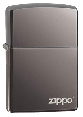 Zippo Black Ice Logo Mechero, Unisex, Plateado, 3.5x1x5.5 cm