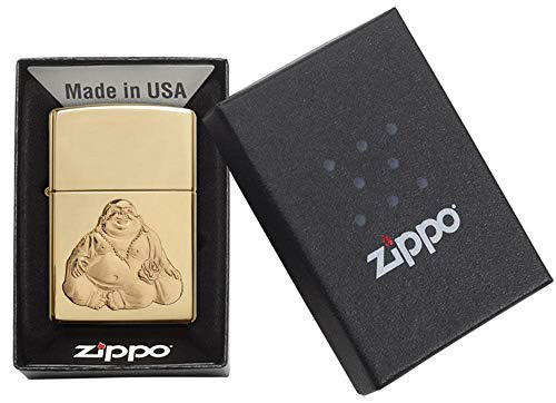 Zippo - Mechero Unisex de Buda, Resistente al Viento, latón Pulido, Talla única