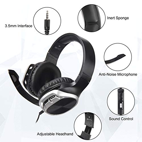 ZKKZ Gaming Headset es Adecuado para PS4 Controlador, Xbox One, PC, Ordenador portátil, Mac, Tablet, Orejeras, Reducción de Ruido Gaming Headset con micrófono, Conveniente para los jueg Red