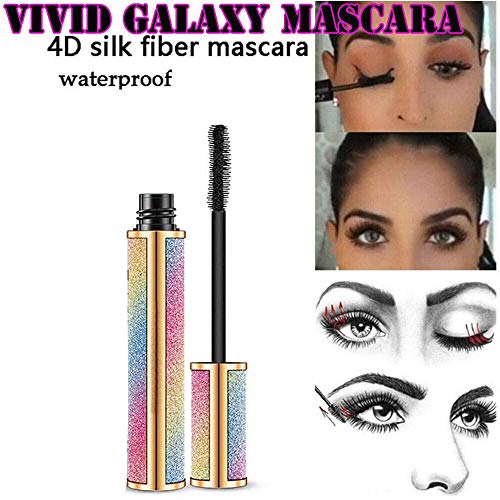 ZWCC Estrellada Mascara Mascara Vivid Galaxy 4D Pestañas De Seda De Fibra Gruesa Rimel A Prueba De Agua