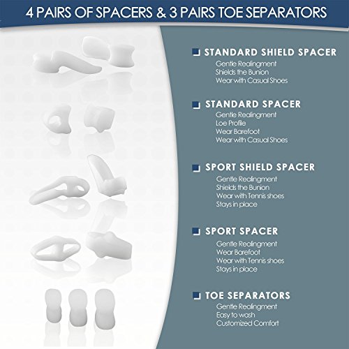 12 piezas corrector de juanetes y juanetes, separadores de dedos de gel suave, corrector de dedos Hallux Valgus y alisador de dedos completamente.