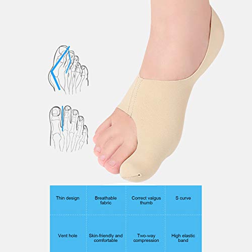 2 pares de correctores de juanete con férula de juanete, calcetines de juanete para el alivio dolor juanete de Hallux Valgus, corrector de juanete para deporte - Enderezadora dedo gordo(L)