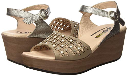 24 HORAS 24050, Sandalias con Plataforma para Mujer, Beige (Cana 10), 37 EU