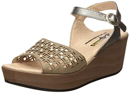 24 HORAS 24050, Sandalias con Plataforma para Mujer, Beige (Cana 10), 37 EU