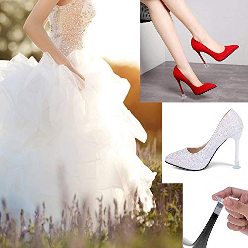 30 Pares Protectores Tacones Transparentes Protector de Tacón Alto Salvatacones Para Hierba Tablones Guijarros Rejillas, 3 Tamaños Protectores Zapatos de Mujer Para Razas Bodas Ocasiones Formales