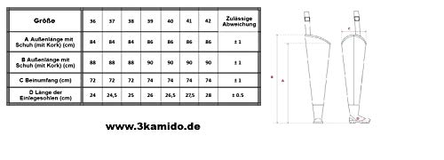 3Kamido® Vadeadores, Botas Pescadores de Muslo, Waders, Juveniles Vadeador para jóvenes, con Bolsa de Transporte, 36, 37, 38, 39 EU, para Adolescentes (Verde, 36 EU)