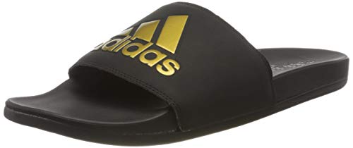 adidas Adilette Comfort, Sandalia Hombre, Core Black Gold Met Core Black, 40 2/3 EU