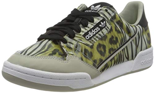 adidas Continental 80 W, Zapatillas Deportivas Mujer, Core Black Metal Grey Signal Green, 38 EU