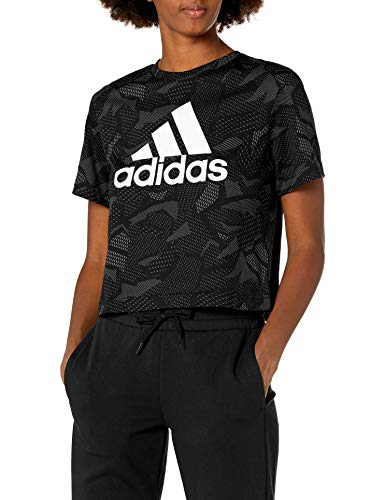 adidas Essentials All Over Print Camiseta, Negro/Blanco, XX-Large para Mujer