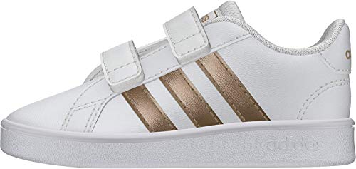 adidas Grand Court I, Zapatillas de Estar por casa Unisex niños, Multicolor Ftwwht Coppmt Glopnk 000, 20 EU