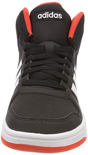 Adidas Hoops Mid 2.0 K, Zapatillas Altas Unisex Adulto, Negro (Core Black/Footwear White/Hi/Res Red 0), 37 1/3 EU