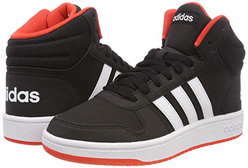 Adidas Hoops Mid 2.0 K, Zapatillas Altas Unisex Adulto, Negro (Core Black/Footwear White/Hi/Res Red 0), 37 1/3 EU