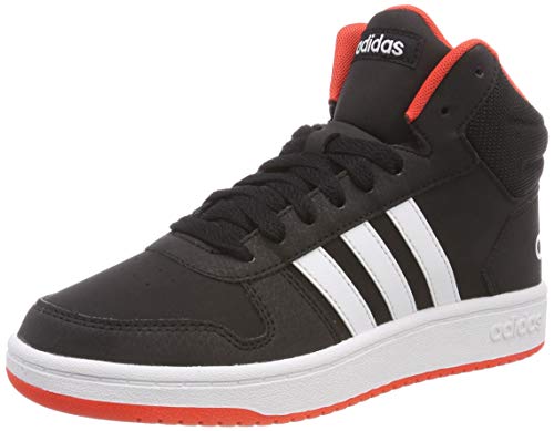 Adidas Hoops Mid 2.0 K, Zapatillas Altas Unisex Adulto, Negro (Core Black/Footwear White/Hi/Res Red 0), 37 1/3 EU