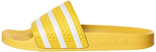 adidas Originals Adilette Slides Sandalias para mujer, Amarillo (Núcleo Amarillo/Blanco/Core Amarillo), 34 EU