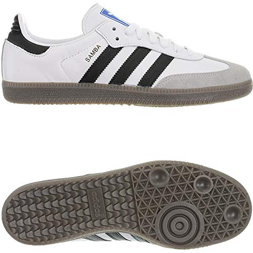 Adidas Samba OG, Zapatillas de Gimnasia para Hombre, Blanco (Footwear White/Core Black/Clear Granite 0), 43 1/3 EU