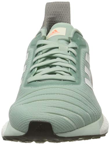 adidas Solar Glide 19 W, Zapatillas para Correr para Mujer, Green Tint/FTWR White/Signal Coral, 38 EU