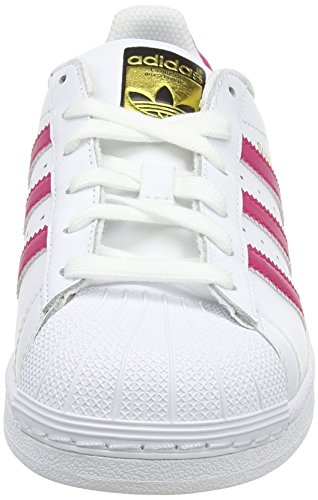 Adidas Superstar Foundation, Zapatillas Unisex Infantil, Blanco / Fucsia, 36 2/3 EU