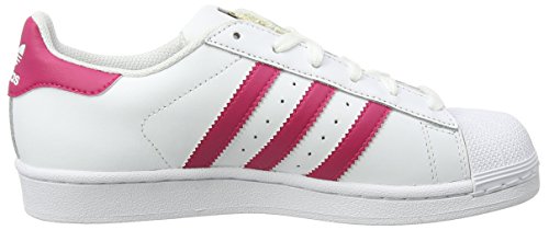 Adidas Superstar Foundation, Zapatillas Unisex Infantil, Blanco / Fucsia, 36 2/3 EU