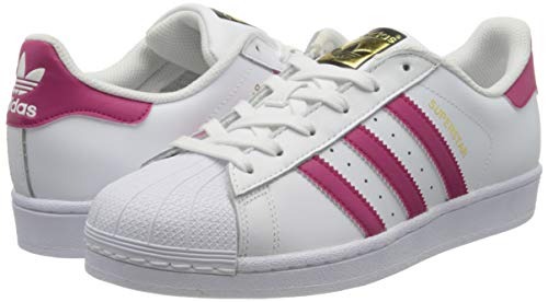 Adidas Superstar Foundation, Zapatillas Unisex Infantil, Blanco / Fucsia, 37 1/3 EU