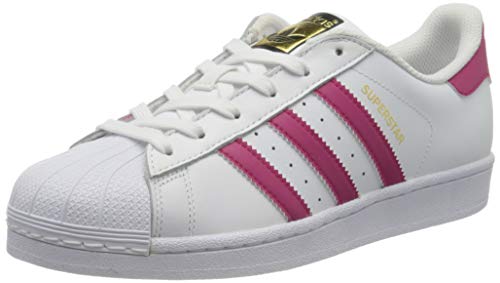 Adidas Superstar Foundation, Zapatillas Unisex Infantil, Blanco / Fucsia, 37 1/3 EU