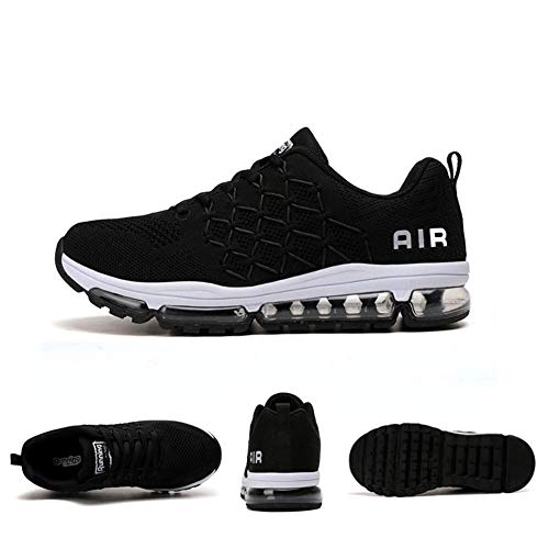 Air Zapatillas de Running para Hombre Mujer Zapatos para Correr y Asfalto Aire Libre y Deportes Calzado 1643 Unisexo Black 40