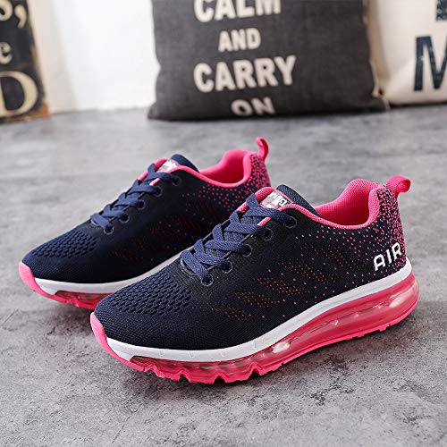 Air Zapatillas de Running para Hombre Mujer Zapatos para Correr y Asfalto Aire Libre y Deportes Calzado Unisexo Blue Plum 36