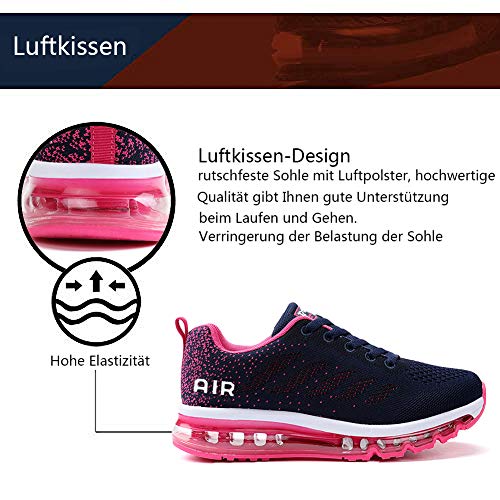 Air Zapatillas de Running para Hombre Mujer Zapatos para Correr y Asfalto Aire Libre y Deportes Calzado Unisexo Blue Plum 38